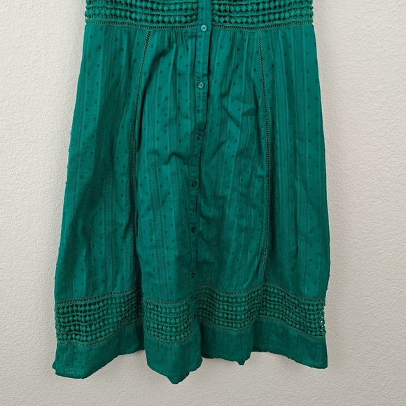Anthropologie Maeve Swiss Dot Lace Crochet Shirt Dress Sleeveless Button Up Sz 6 - Picture 4 of 12